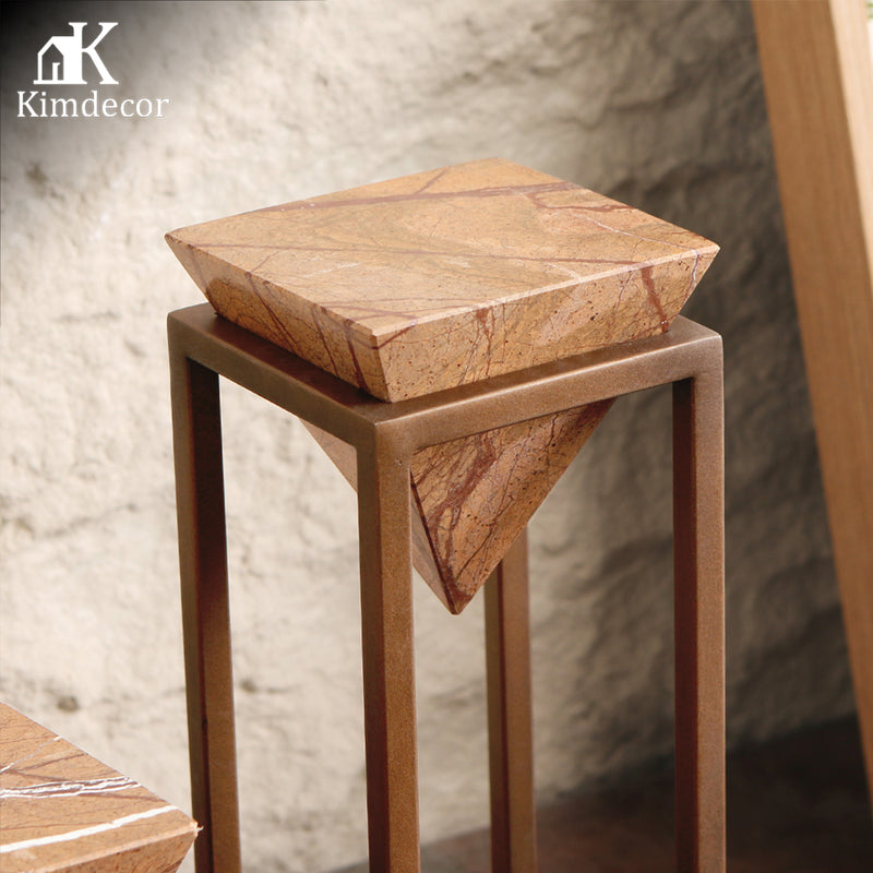 Luxury Marble & Iron Decorative Sculpture - Designer Artisan Edition - 14