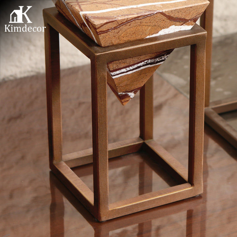 Luxury Marble & Iron Decorative Sculpture - Designer Artisan Edition - 15