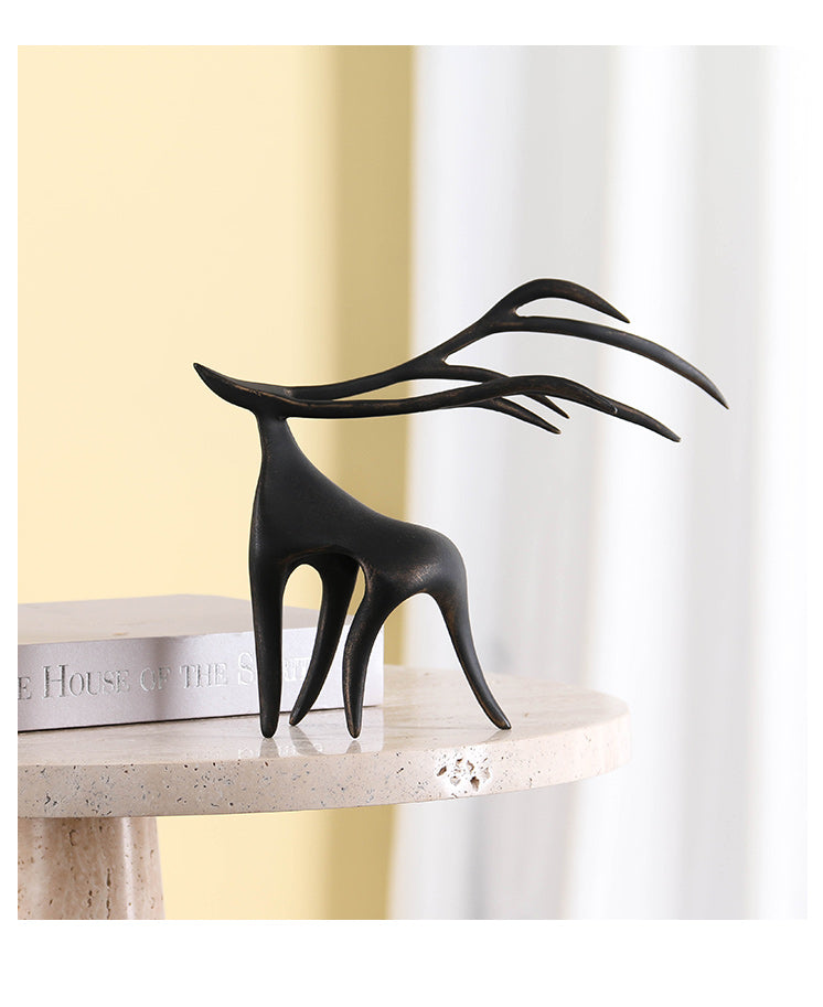 鹿雕像家居装饰雕塑 - Luxury Premium Alloy Home Decor & Artistic Piece - 12