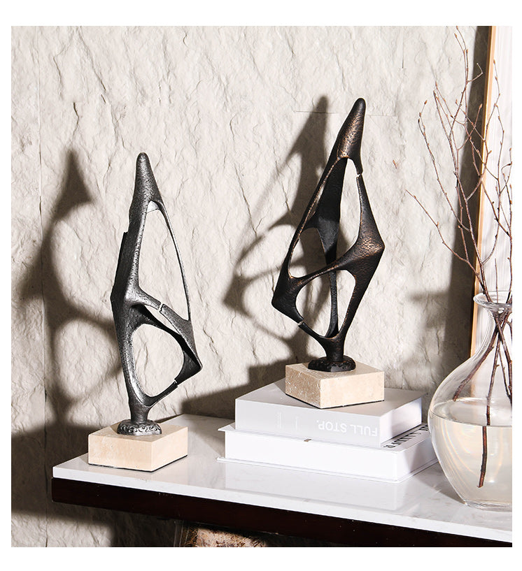 Contemporary Abstract Sculpture - Luxury Alloy & Marble Home Decor & Artistic... - 15