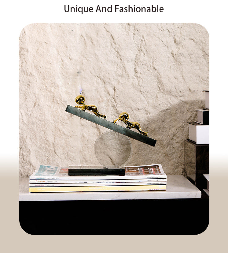 水晶抽象雕塑 - Luxury Premium Alloy Home Decor & Artistic Piece
