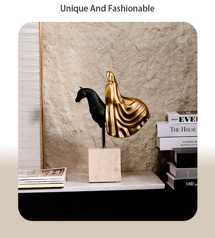 Mystical Cloaked Knight Statue - Luxury Alloy & Marble Home Decor & Artistic ...