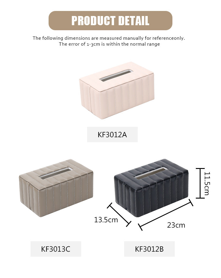 矩形纸巾盒 - Luxury MDF & PULeather Home Decor & Artistic Piece
