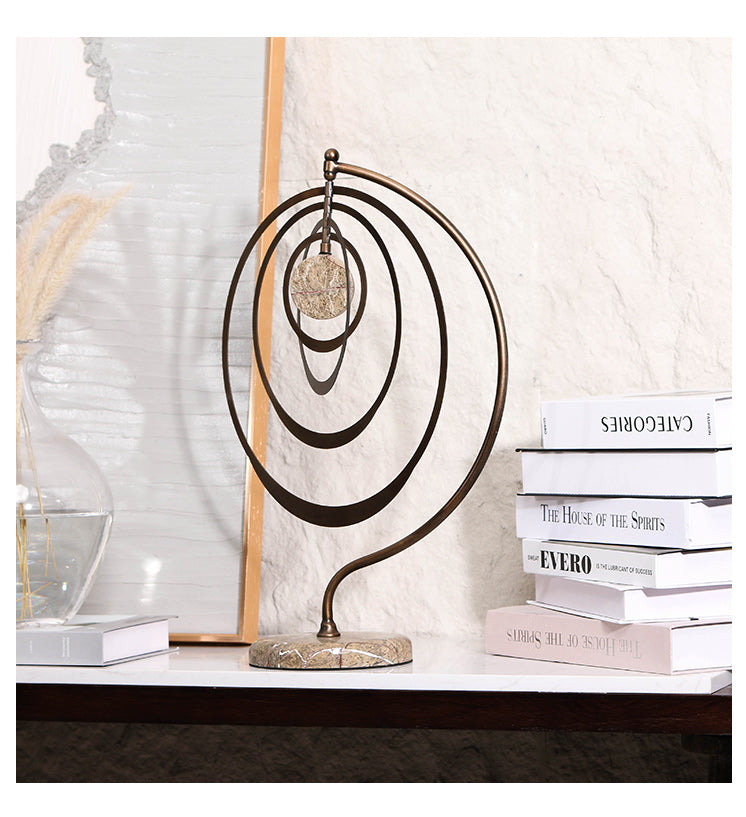 Luxury Iron & Marble Decorative Sculpture - Designer Artisan Edition - 13