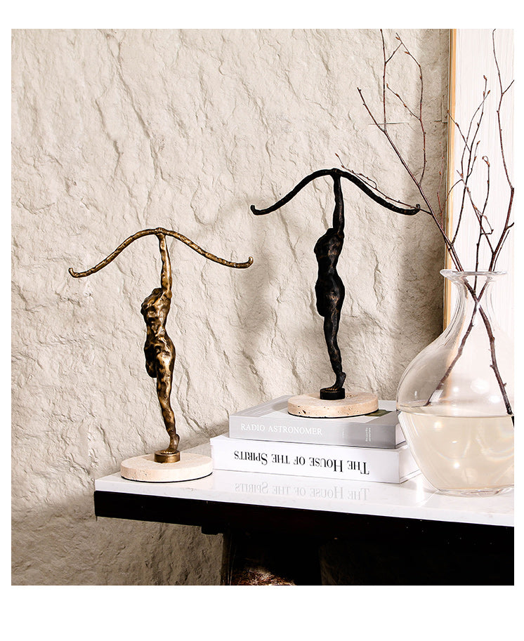 Abstract Arrow Figure Statue - Luxury Alloy & Marble Home Decor & Artistic Piece - 14
