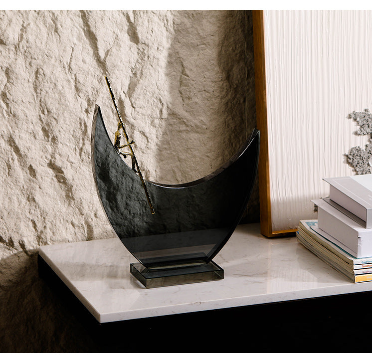 Luxury Crystal & Alloy Decorative Sculpture - Designer Artisan Edition - 11