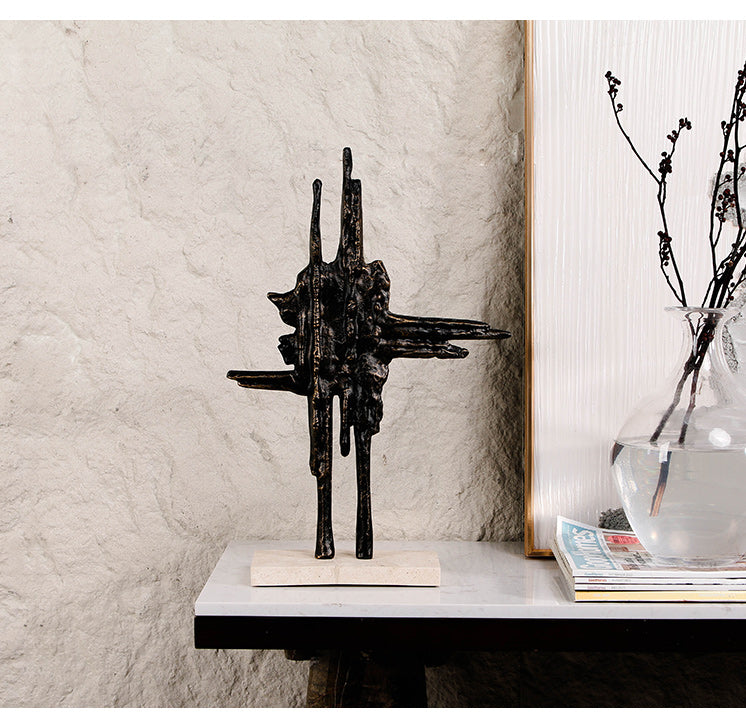 Luxury Alloy & Marble Decorative Sculpture - Designer Artisan Edition - 13