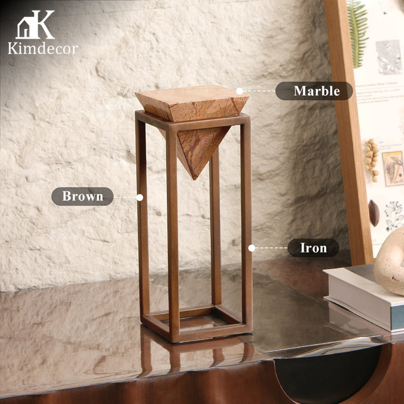 Luxury Marble & Iron Decorative Sculpture - Designer Artisan Edition - 18