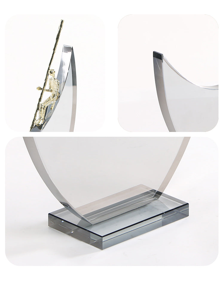 Luxury Crystal & Alloy Decorative Sculpture - Designer Artisan Edition - 12