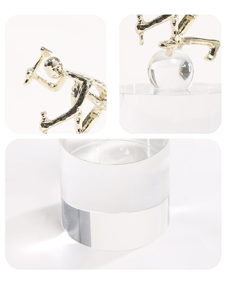 金色杂技演员家居装饰雕塑 - Luxury Premium Alloy & Home Decor & Artistic Piece - 12