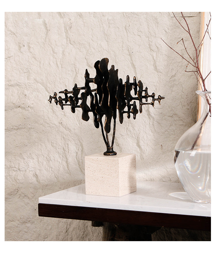 Modern Abstract Fine Art Piece - Luxury Alloy & Marble Home Decor & Artistic ...