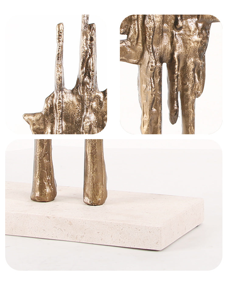 Luxury Alloy & Marble Decorative Sculpture - Designer Artisan Edition - 14