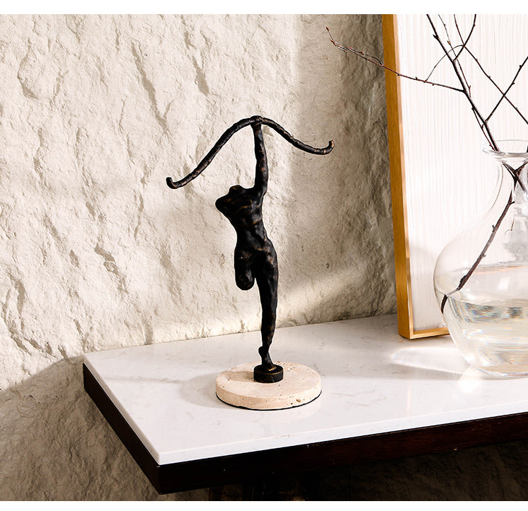 Abstract Arrow Figure Statue - Luxury Alloy & Marble Home Decor & Artistic Piece - 15