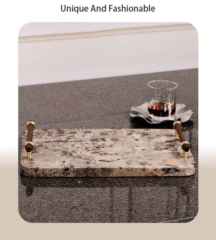 纸盘 - Luxury Marble & & Alloy Home Decor & Artistic Piece