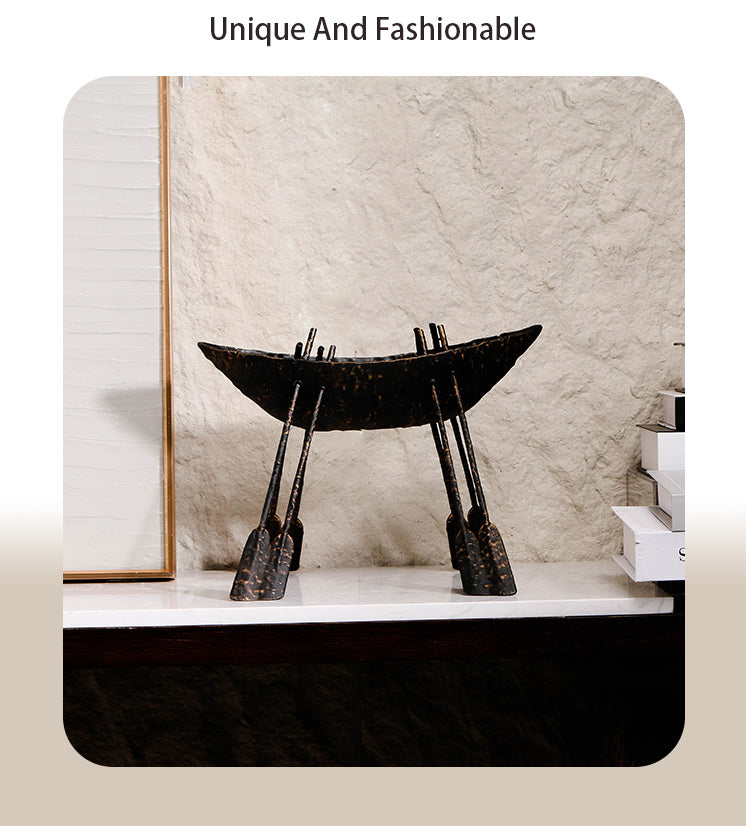 手工制作的船雕塑 - Luxury Premium Alloy Home Decor & Artistic Piece