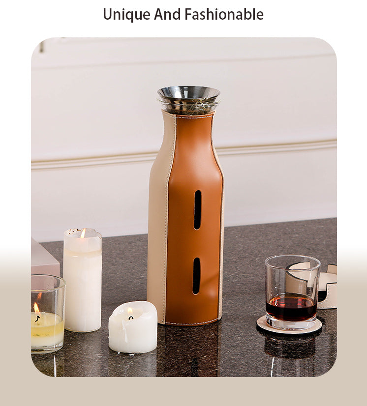 冷水壶 - Luxury GlassS/s/PuLeather Home Decor & Artistic Piece - 14