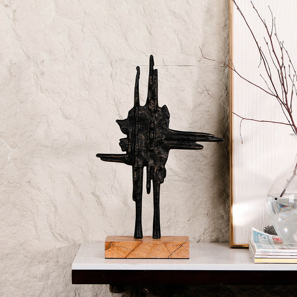 Wholesale Luxury Marble Decoration Desktop Sculpture Brass Alloy Custom Home Indoor Abstract Home Decor Factory