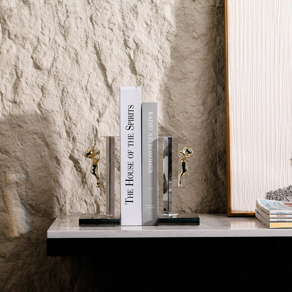 水晶书挡 - Luxury Premium Alloy Home Decor & Artistic Piece