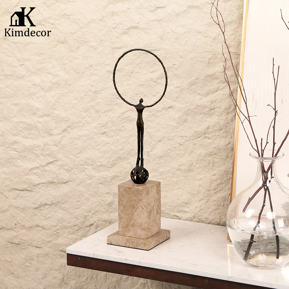 桌面雕塑 - Luxury Alloy & Marble Home Decor & Artistic Piece