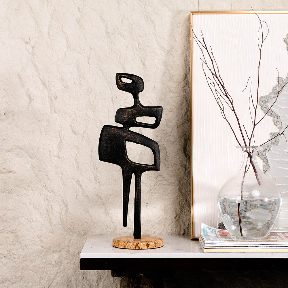 Contemporary Abstract Sculpture - Luxury Alloy & Marble Home Decor & Artistic...