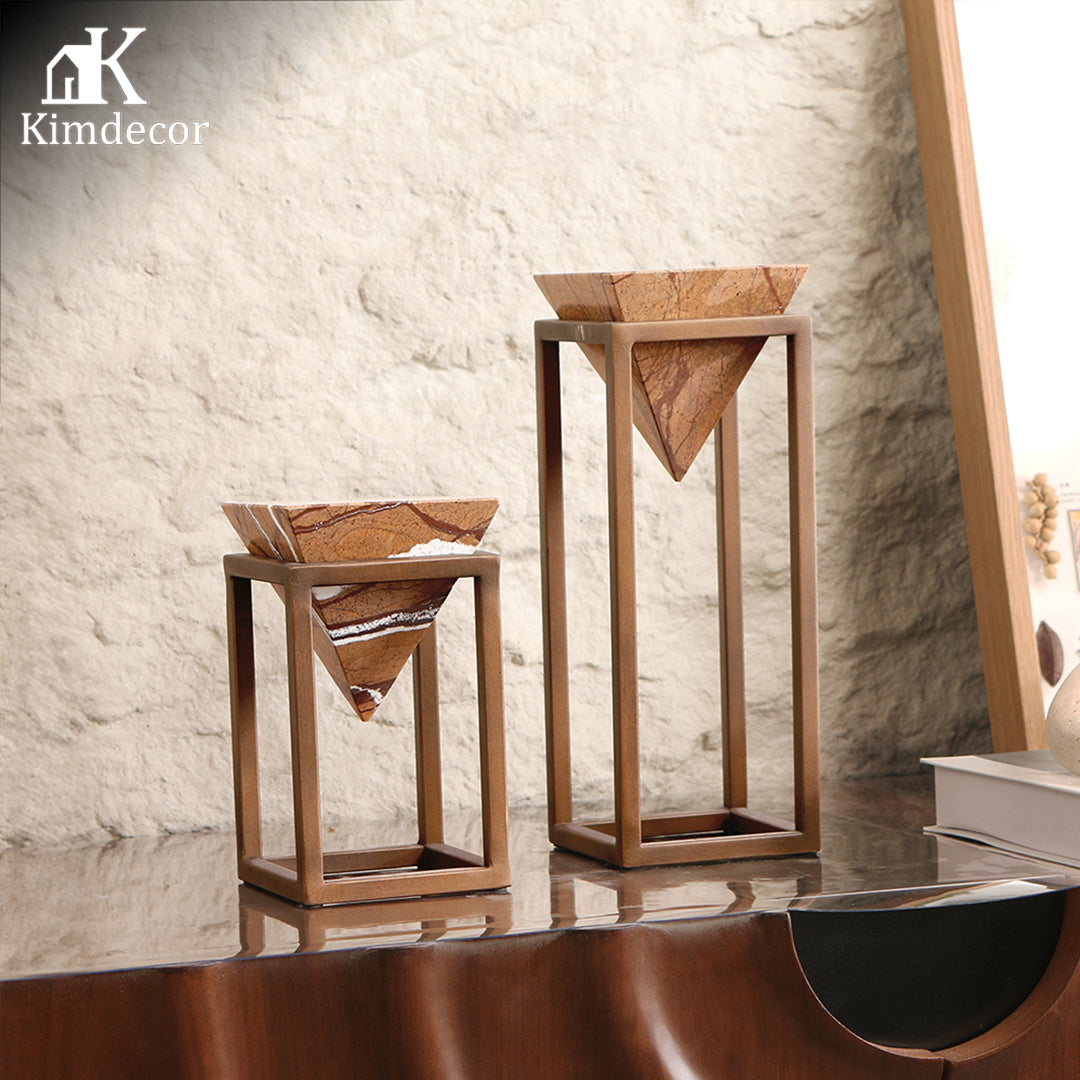 Luxury Marble & Iron Decorative Sculpture - Designer Artisan Edition
