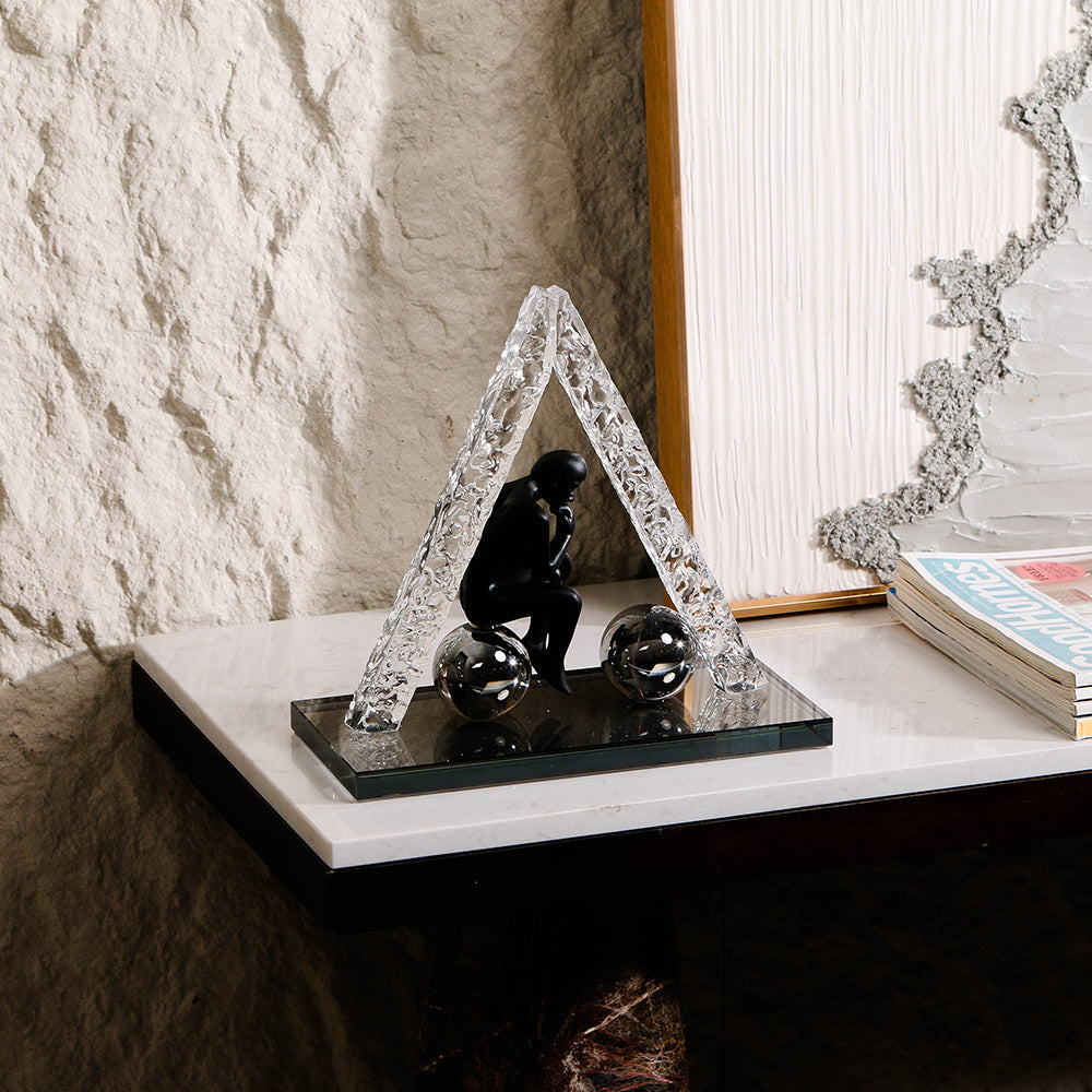 Luxury Crystal & Resin Decorative Sculpture - Designer Artisan Edition
