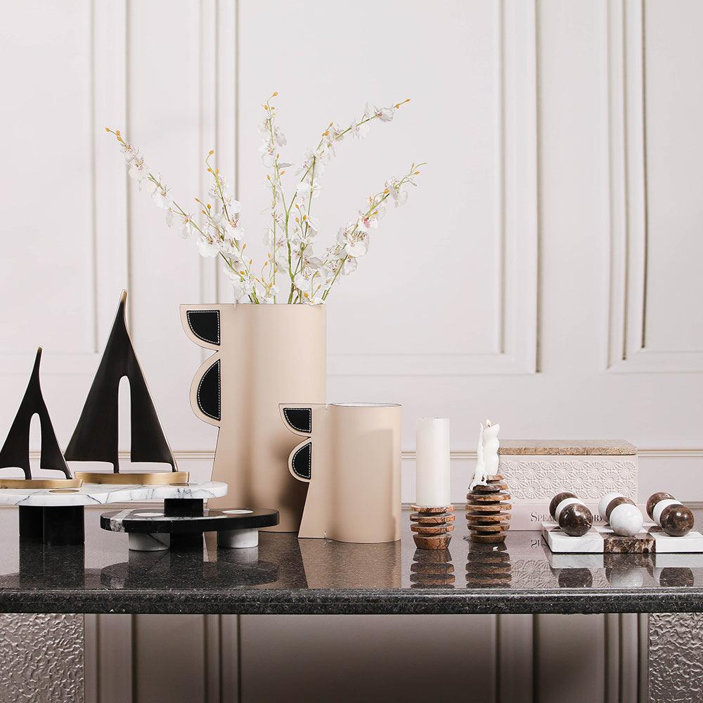 PuLeather & Glass Home Decor