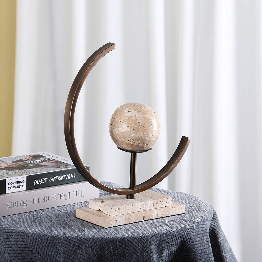Contemporary Abstract Sculpture - Luxury Alloy & Marble Home Decor & Artistic...