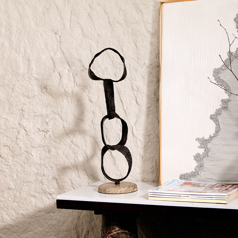 Luxury Alloy & Marble Decorative Sculpture - Designer Artisan Edition