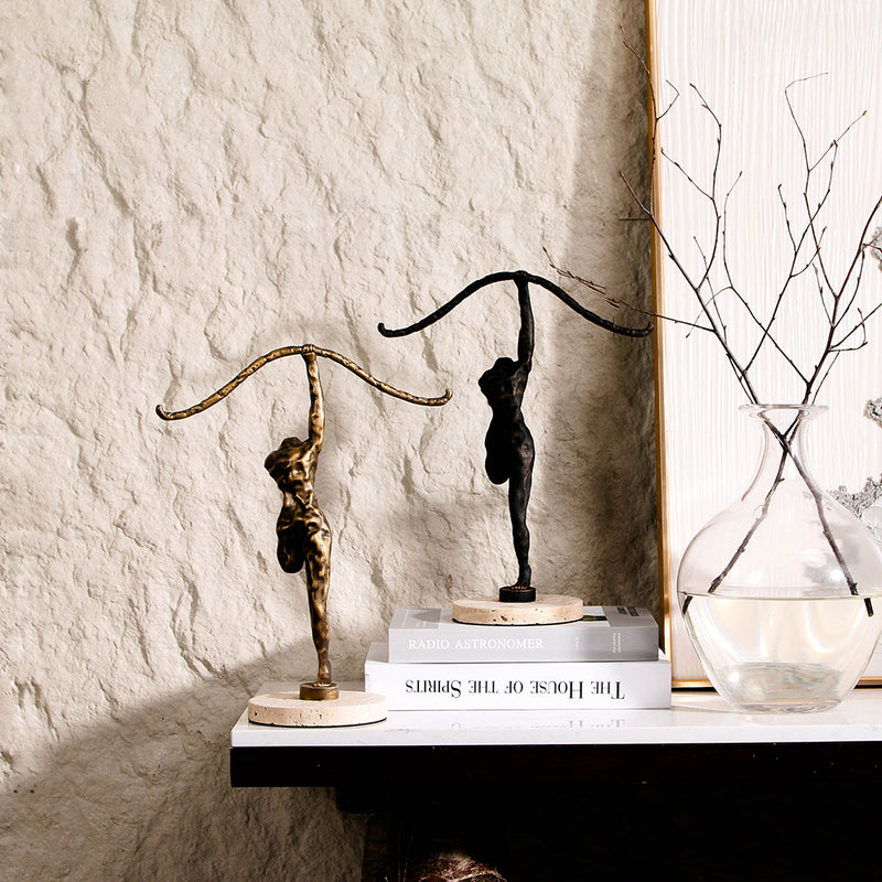 Abstract Arrow Figure Statue - Luxury Alloy & Marble Home Decor & Artistic Piece
