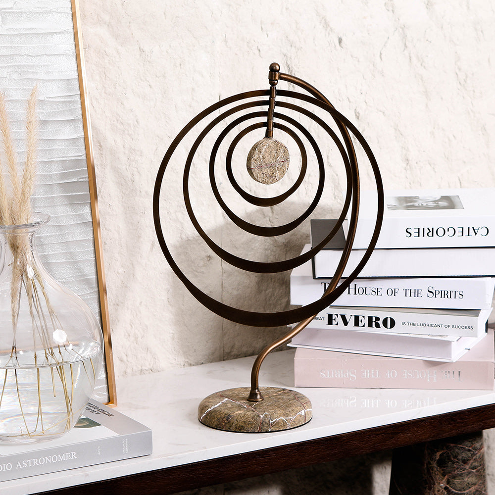 Luxury Iron & Marble Decorative Sculpture - Designer Artisan Edition