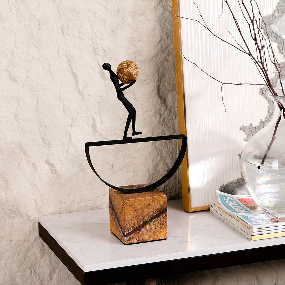 男人站立雕塑 - Luxury Alloy * Marble Home Decor & Artistic Piece