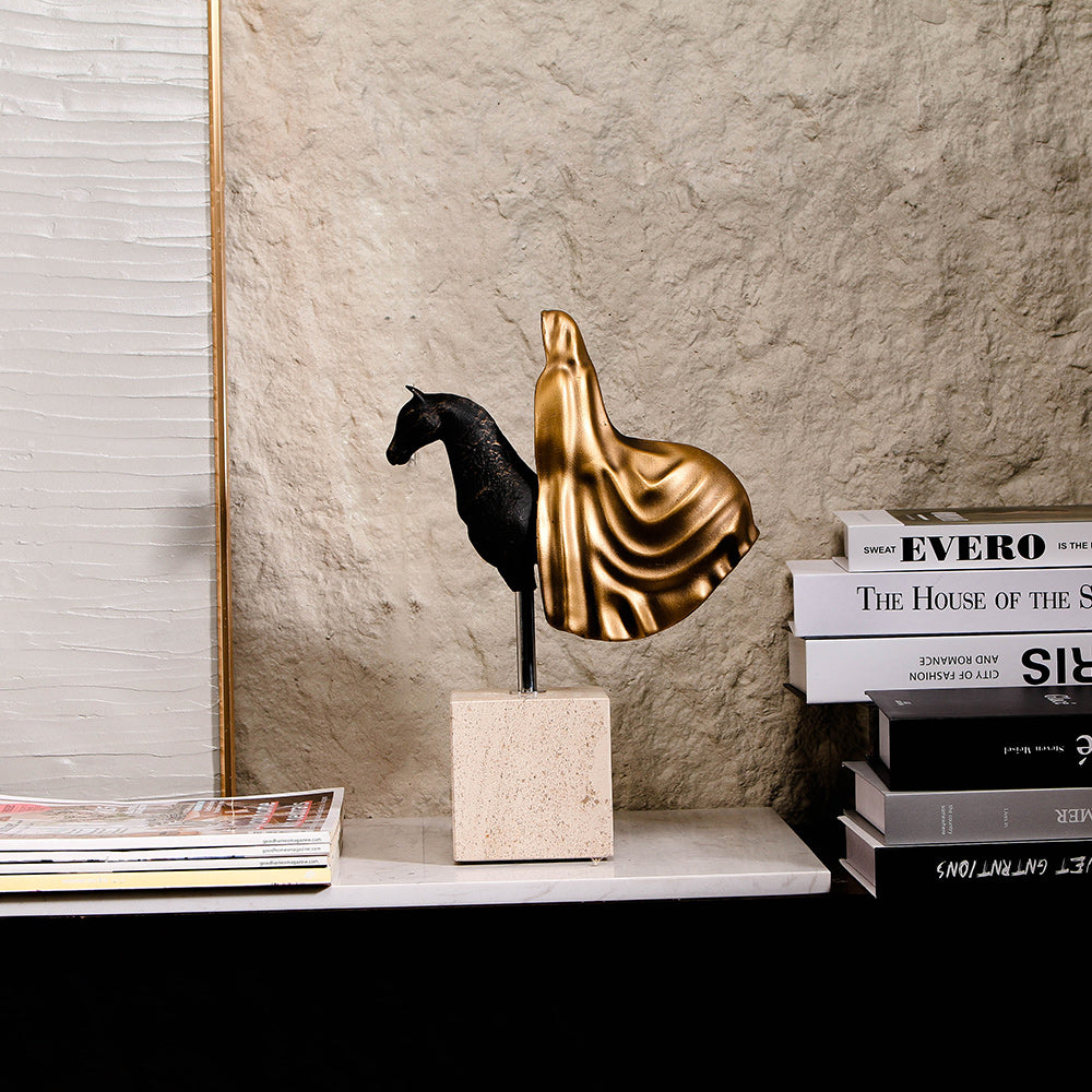 Mystical Cloaked Knight Statue - Luxury Alloy & Marble Home Decor & Artistic ...