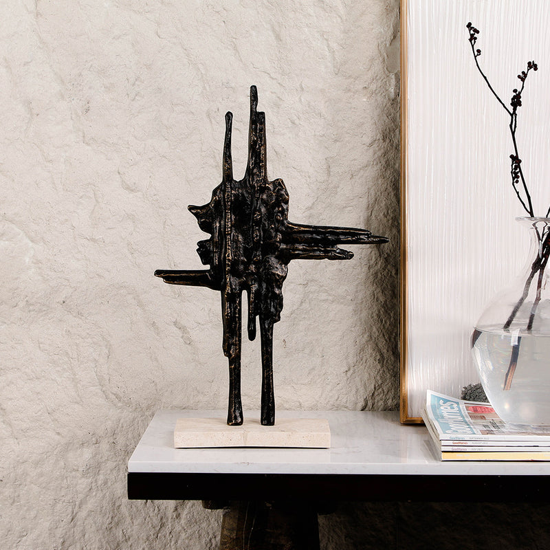 Luxury Alloy & Marble Decorative Sculpture - Designer Artisan Edition - 2