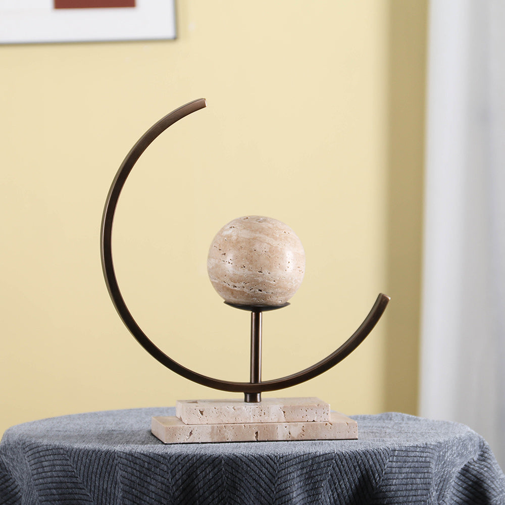 Contemporary Abstract Sculpture - Luxury Alloy & Marble Home Decor & Artistic...