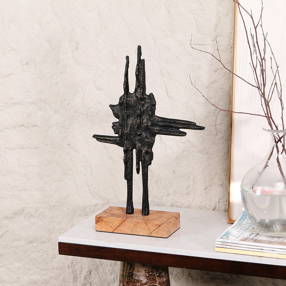 Luxury Alloy & Marble Decorative Sculpture - Designer Artisan Edition