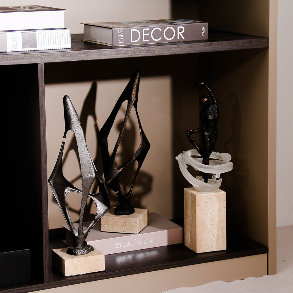 Contemporary Abstract Sculpture - Luxury Alloy & Marble Home Decor & Artistic...