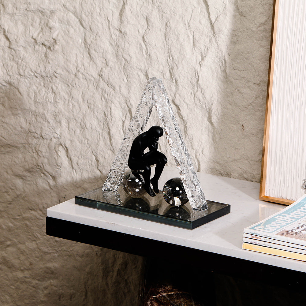 Luxury Crystal & Resin Decorative Sculpture - Designer Artisan Edition