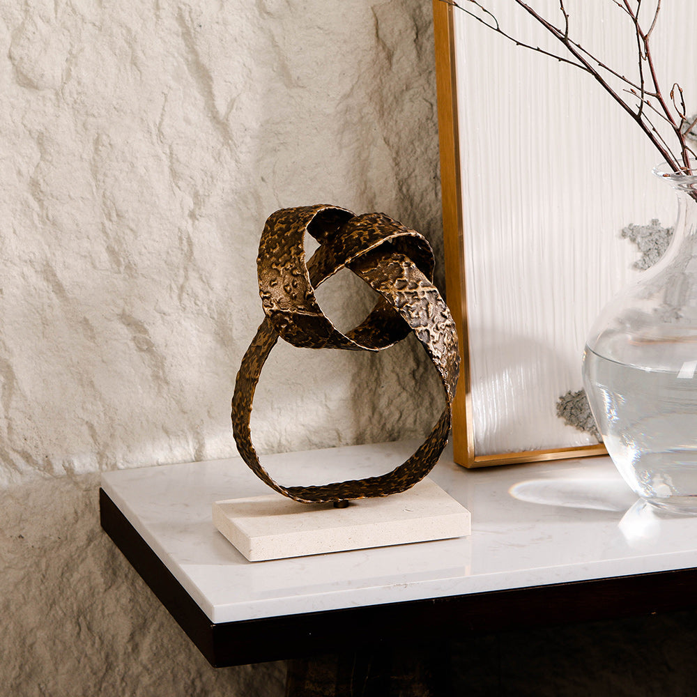 抽象循环雕塑 - Luxury Alloy & Marble Home Decor & Artistic Piece