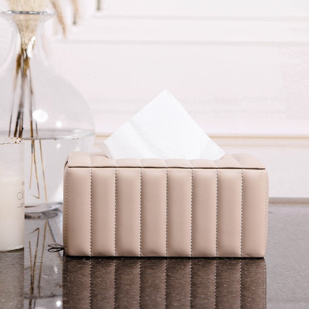 矩形纸巾盒 - Luxury MDF & PULeather Home Decor & Artistic Piece