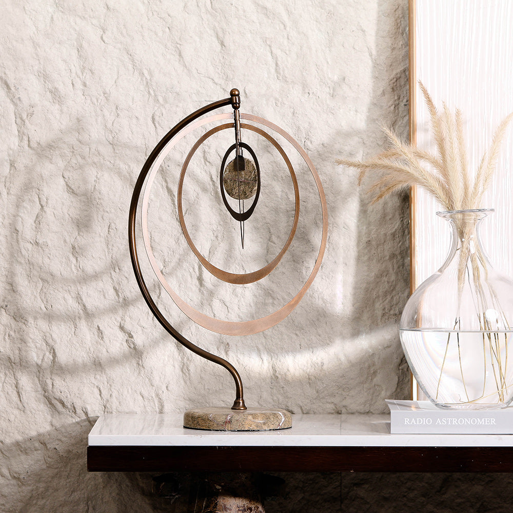 Luxury Iron & Marble Decorative Sculpture - Designer Artisan Edition