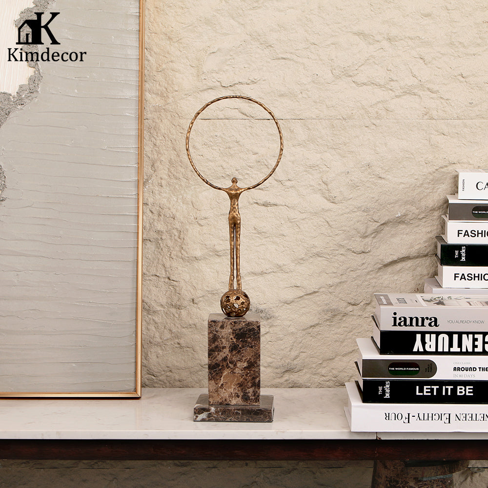 桌面雕塑 - Luxury Alloy & Marble Home Decor & Artistic Piece