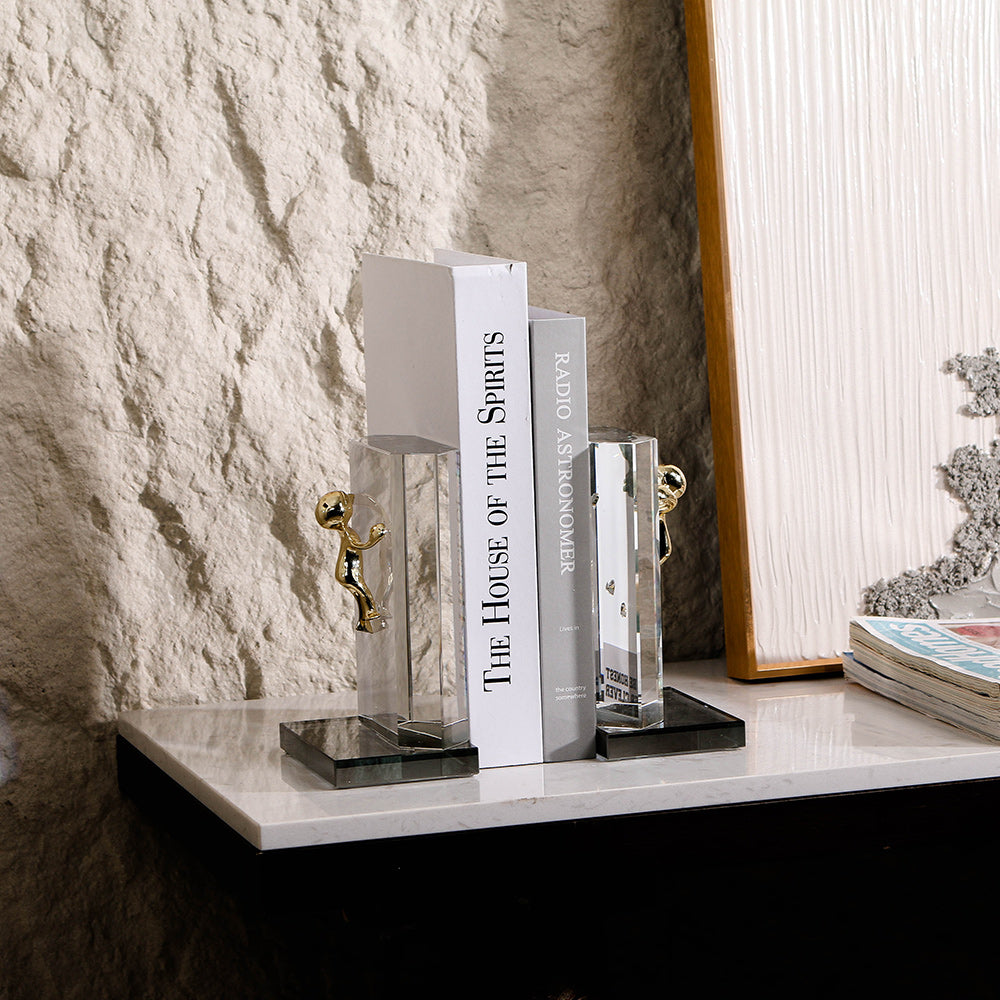 水晶书挡 - Luxury Premium Alloy Home Decor & Artistic Piece