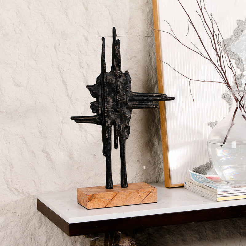 Luxury Alloy & Marble Decorative Sculpture - Designer Artisan Edition - 3