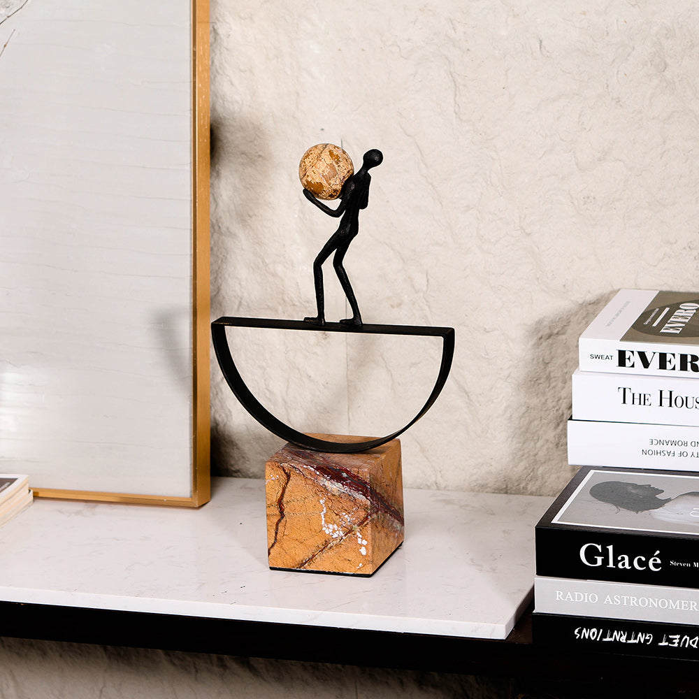 男人站立雕塑 - Luxury Alloy * Marble Home Decor & Artistic Piece