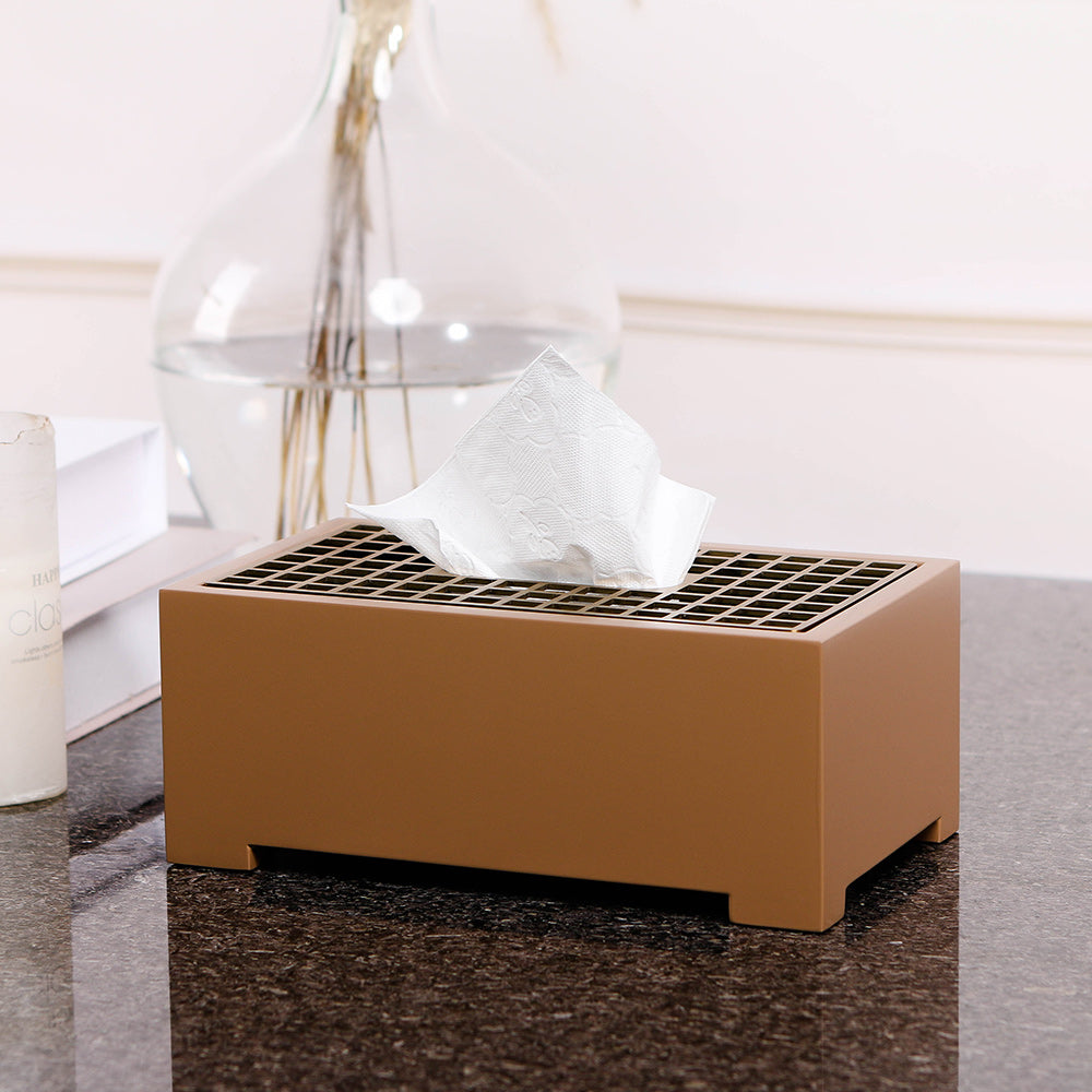 矩形纸巾盒 - Luxury mdf + S/S Home Decor & Artistic Piece