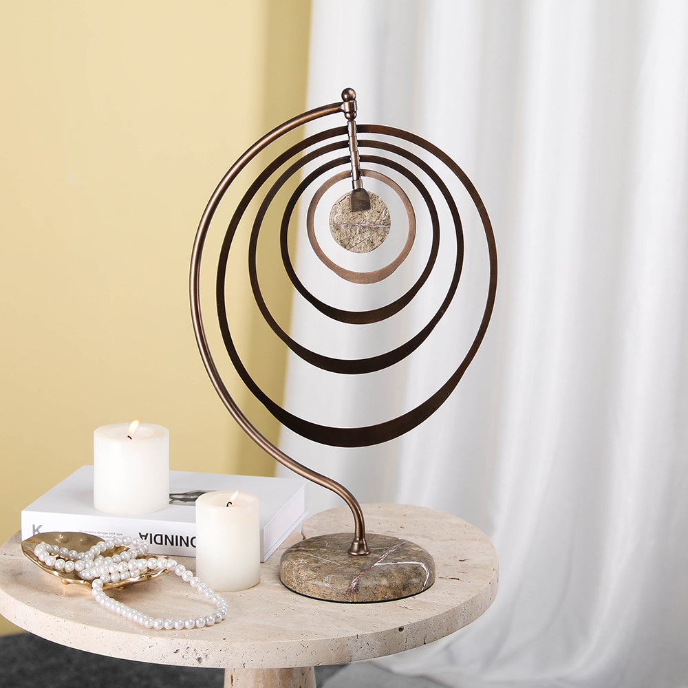 Luxury Iron & Marble Decorative Sculpture - Designer Artisan Edition
