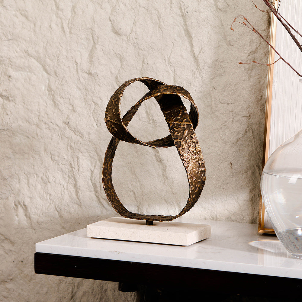 抽象循环雕塑 - Luxury Alloy & Marble Home Decor & Artistic Piece