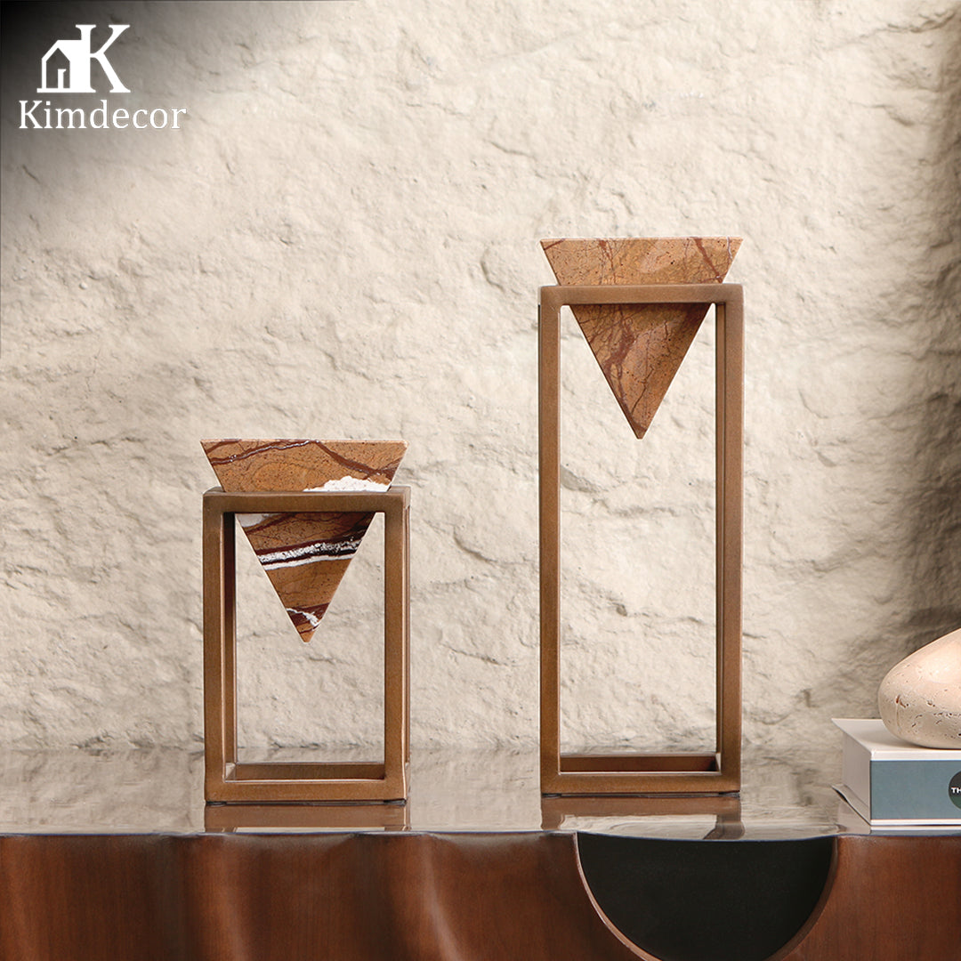 Luxury Marble & Iron Decorative Sculpture - Designer Artisan Edition