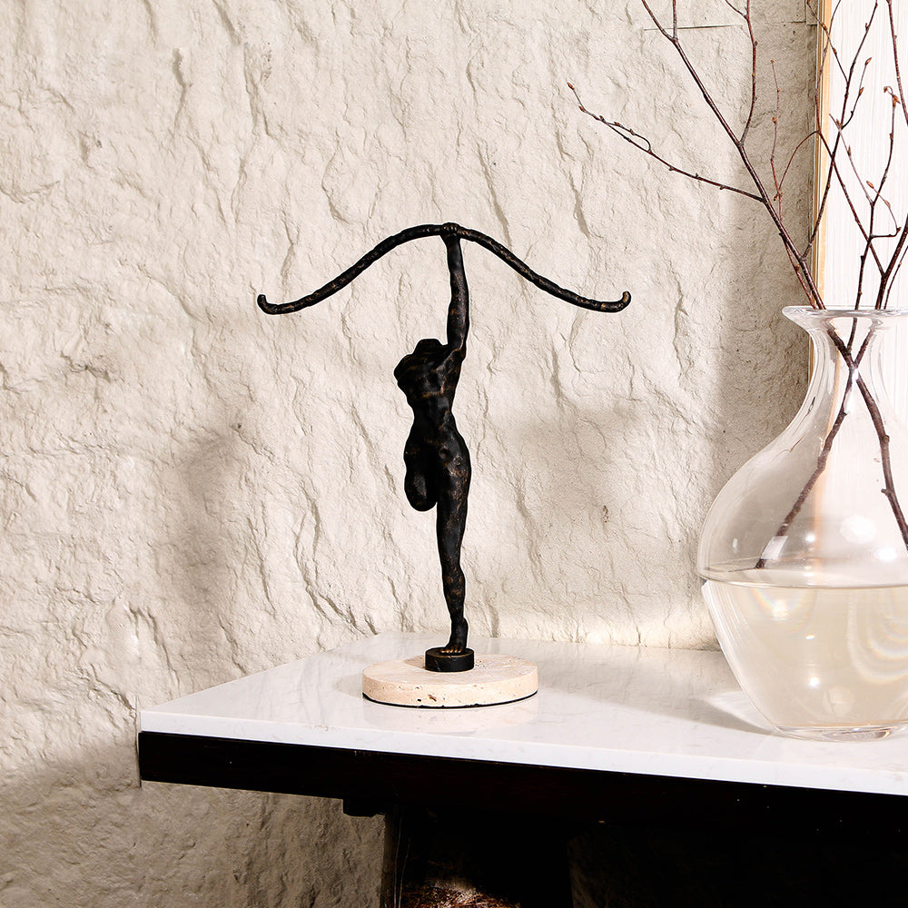 Abstract Arrow Figure Statue - Luxury Alloy & Marble Home Decor & Artistic Piece